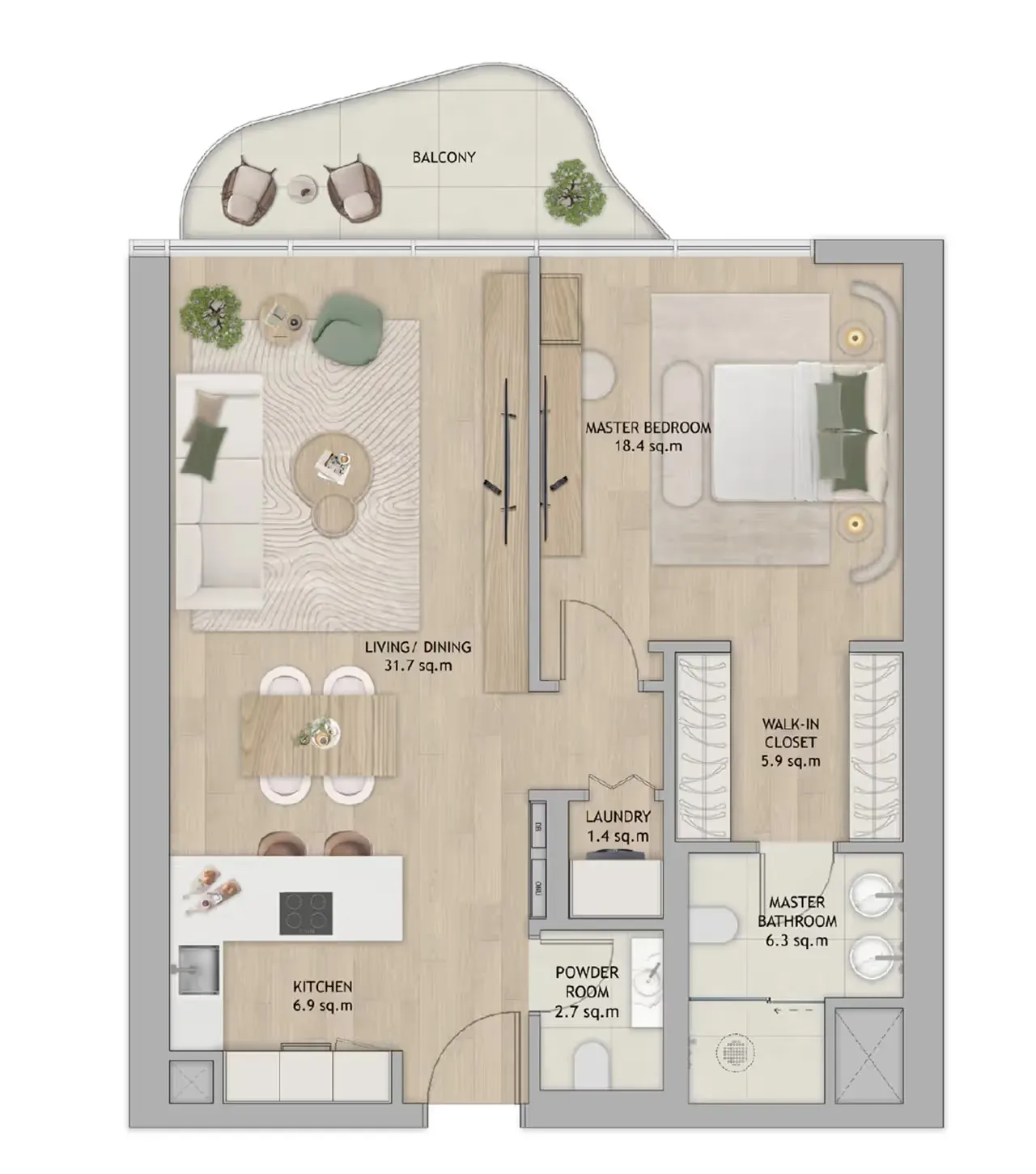 Apartment 1 Bedrooms