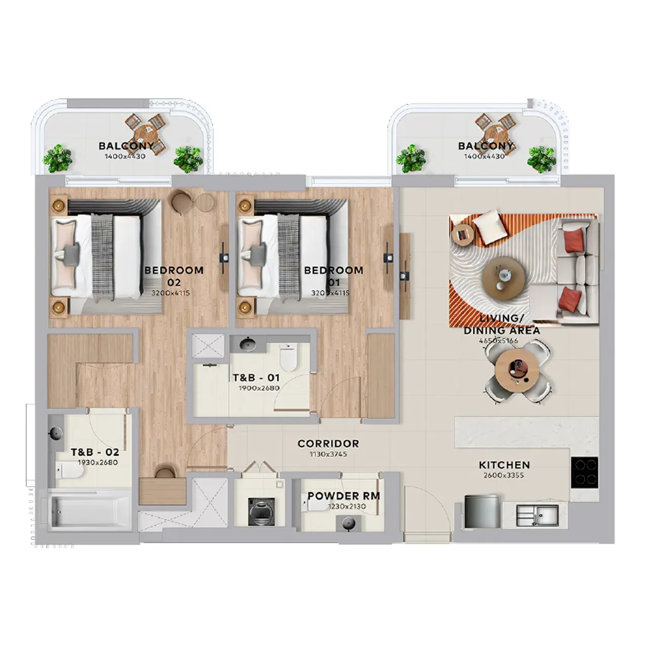 Apartments 2 Bedrooms