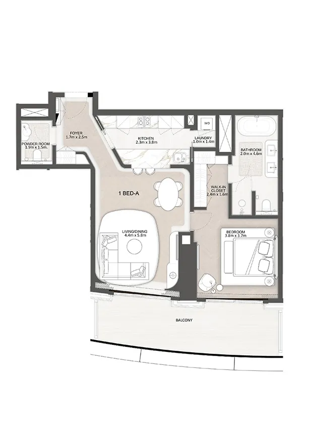 1 Bedrooms