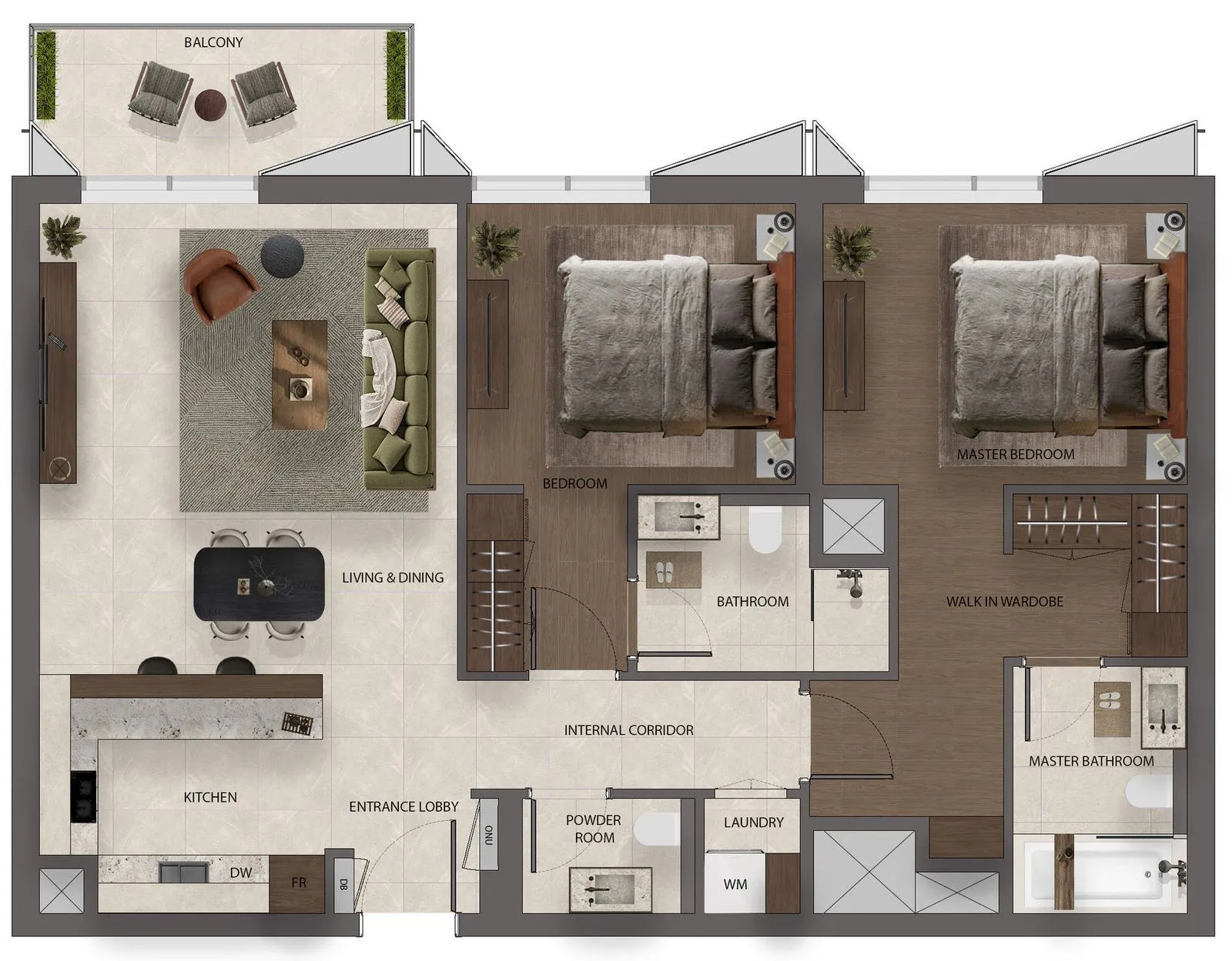 2 Bedrooms