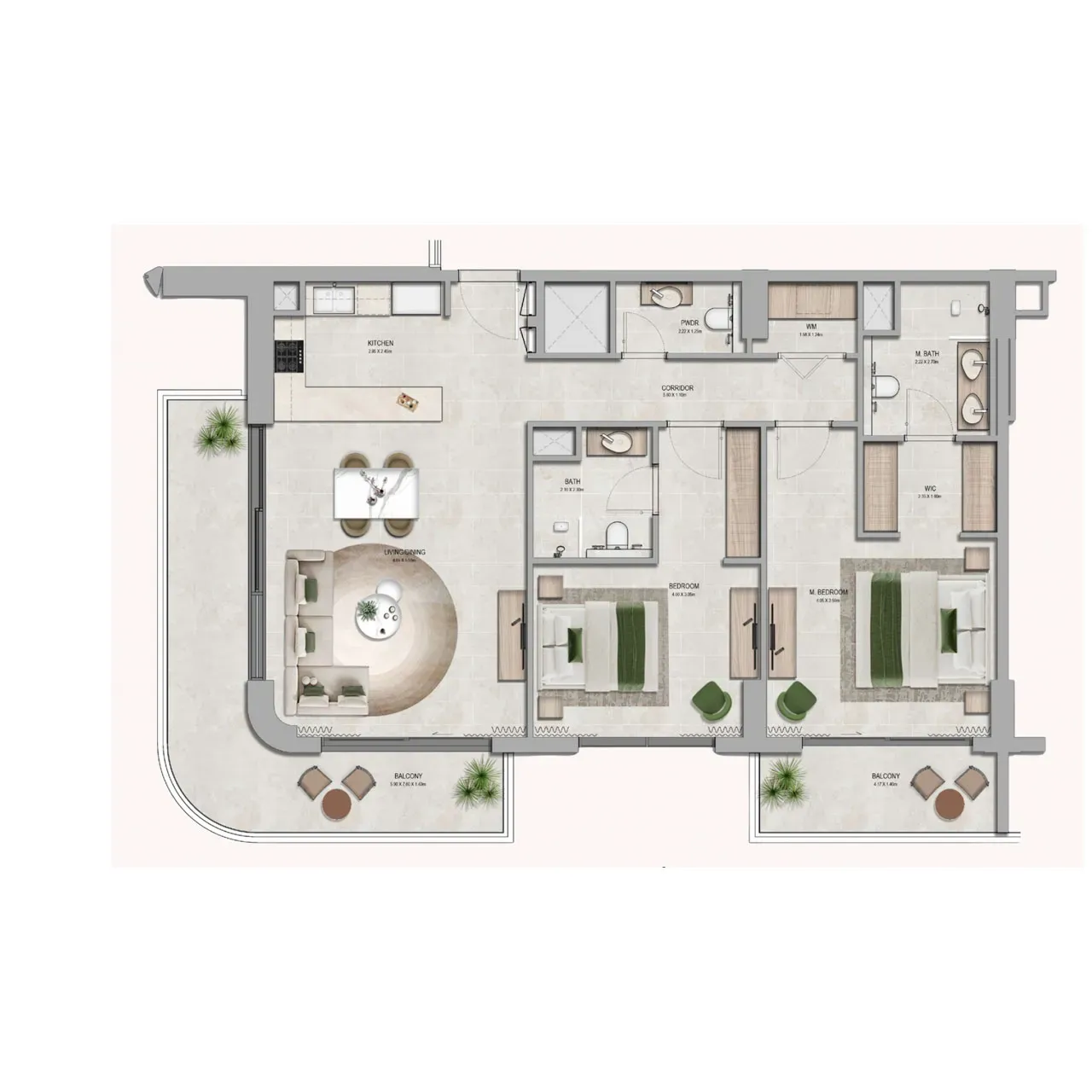 2 Bedrooms